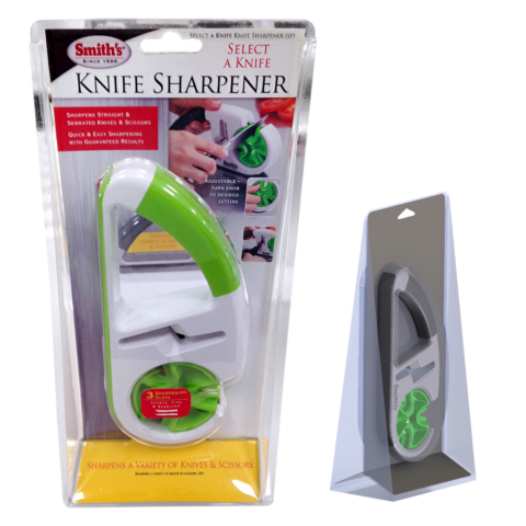 Knife sharpener clamshell plastic